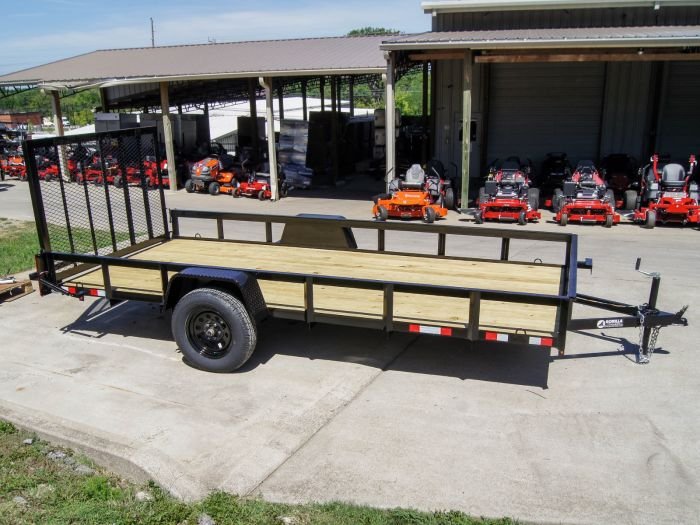 6.4x14 Straight Deck Utility Trailer 3,500lb Axles Tall Gate