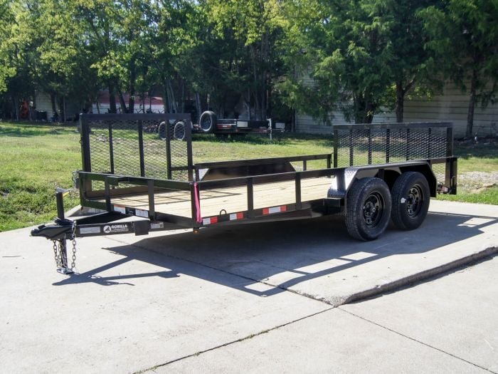7x14 Utility Trailer with Side Gate and Dbl Brake (2) 3,500lb Axle - Image 3
