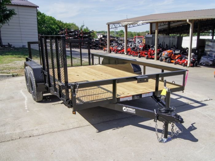 7x14 Utility Trailer with Side Gate and Dbl Brake (2) 3,500lb Axle - Image 7