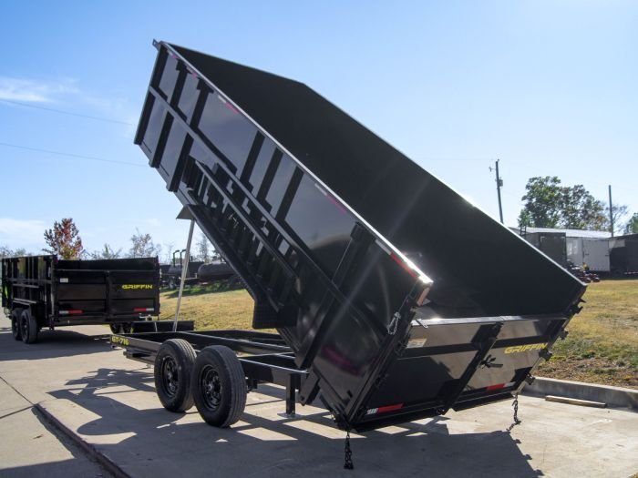 7x16 Telescopic Dump Trailer with 4ft Sides (2) 7K Axles - Image 5