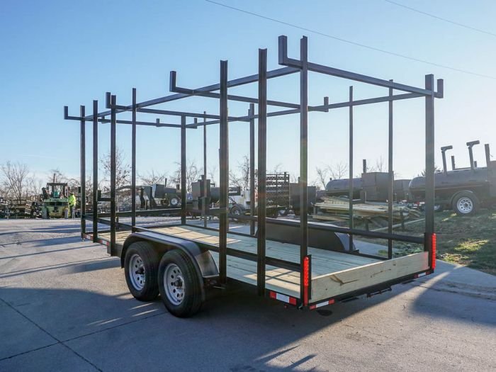 6.4 x 16 Straight Deck Tandem Axle Utility Trailer w/ 6ft Ladder Racks - Image 5