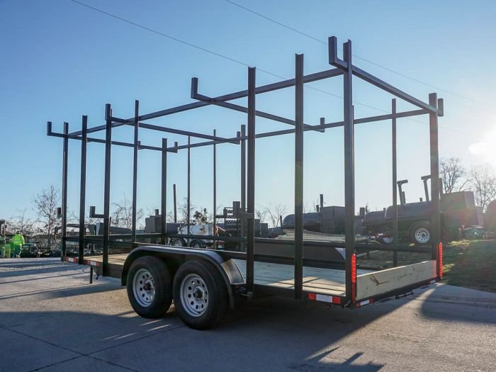 6.4 x 16 Straight Deck Tandem Axle Utility Trailer w/ 6ft Ladder Racks - Image 6