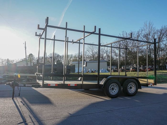 6.4 x 16 Straight Deck Tandem Axle Utility Trailer w/ 6ft Ladder Racks - Image 7