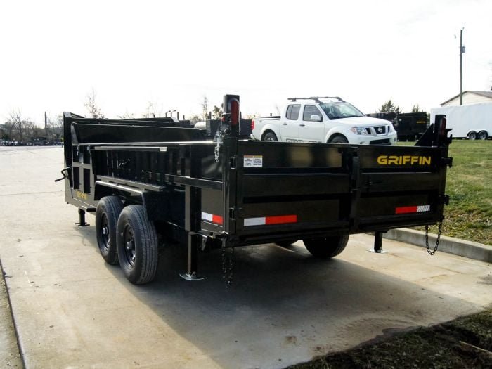 7x16 Gooseneck Telescopic Dump Trailer with 2ft Sides (2) 7K Axles - Image 5