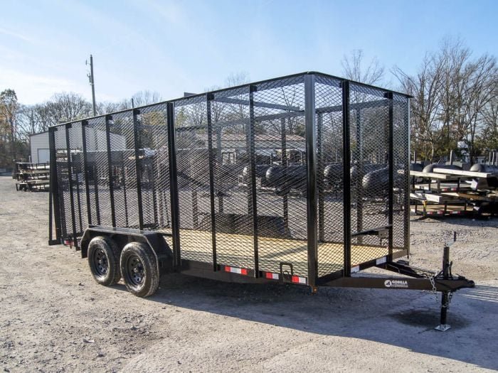 6.4x16 Straight Deck Utility Trailer 6ft Mesh Sides (2) 3,500lb Axles