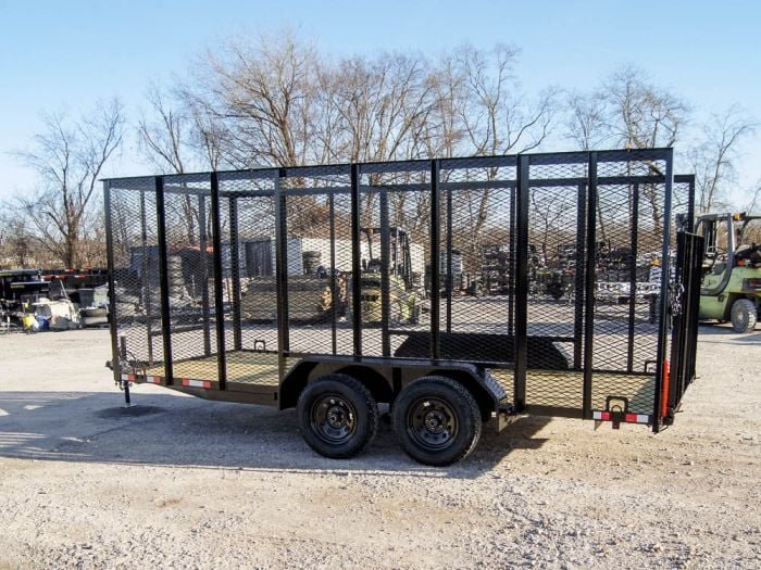 6.4x16 Straight Deck Utility Trailer 6ft Mesh Sides (2) 3,500lb Axles - Image 5