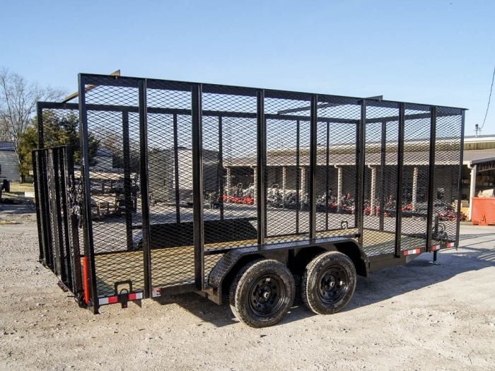 6.4x16 Straight Deck Utility Trailer 6ft Mesh Sides (2) 3,500lb Axles - Image 8