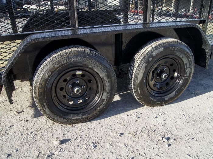6.4x16 Straight Deck Utility Trailer 6ft Mesh Sides (2) 3,500lb Axles - Image 9