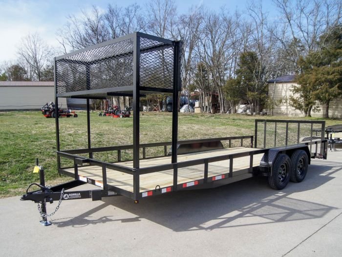 7x20 Dovetail Utility Trailer (2) 3,500lb Axles with Elevated Basket