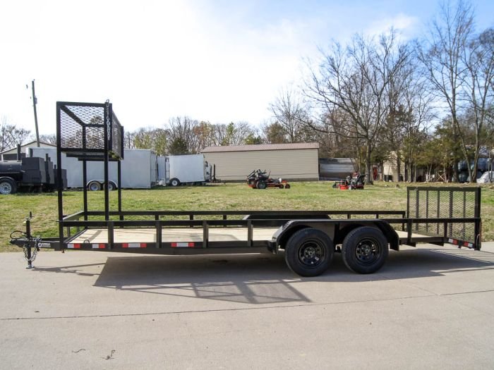 7x20 Dovetail Utility Trailer (2) 3,500lb Axles with Elevated Basket - Image 3