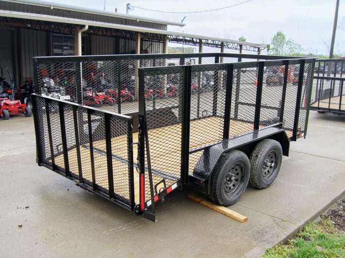 6.4x12 Dovetail Utility Trailer with 4ft Mesh Sides (2) 3,500lb Axles - Image 6