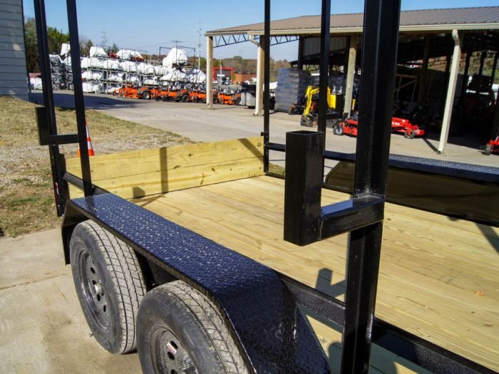 6.4x12 Straight Deck Utility Trailer 6ft Ladder Racks (2) 3500lb Axles - Image 9