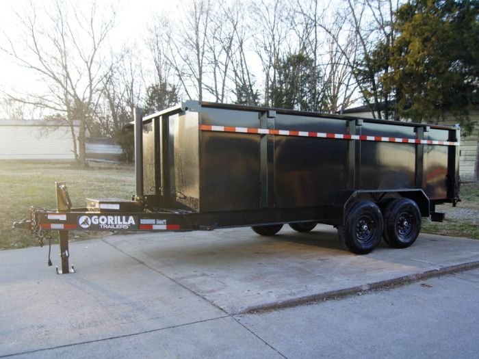 7x16 Gorilla Telescopic IBeam Dump Trailer 4ft Sides (2) 7K Axles - Image 4