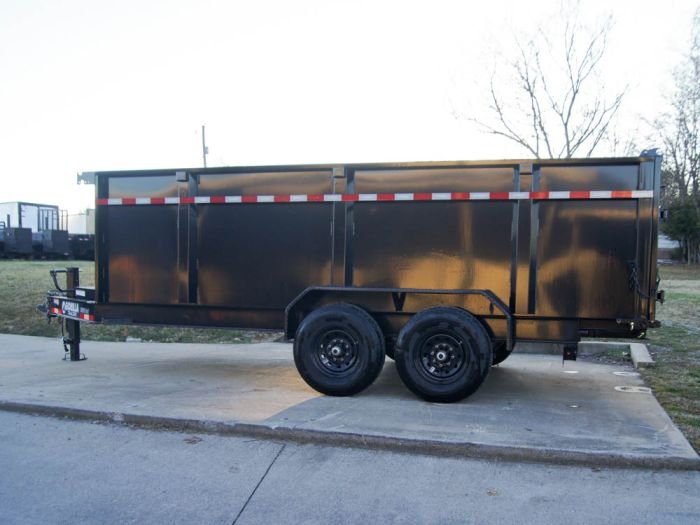 7x16 Gorilla Telescopic IBeam Dump Trailer 4ft Sides (2) 7K Axles - Image 5