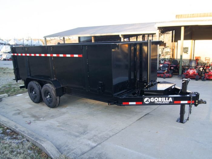 7x16 Gorilla Telescopic IBeam Dump Trailer 4ft Sides (2) 7K Axles - Image 9