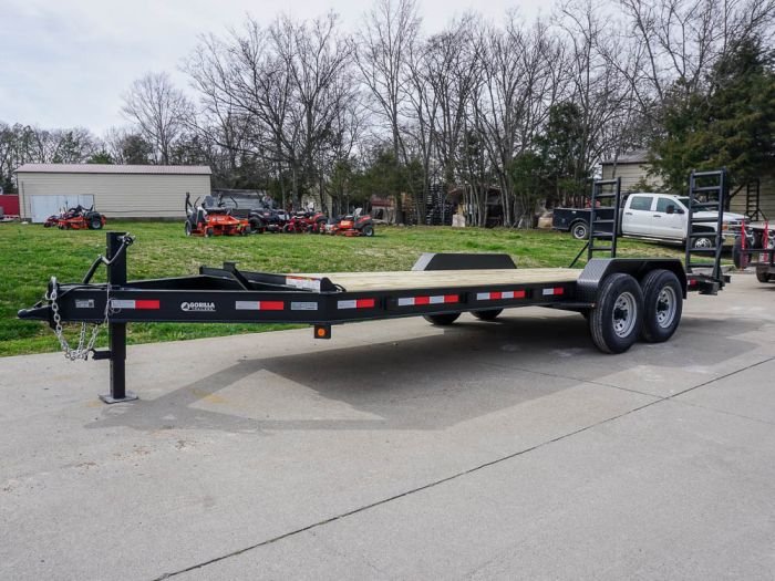 7x20 Equipment Trailer 8" I-Beam (2) 7K Axles Standup Ramps - Image 4