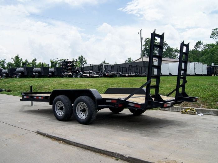 7x16 IBeam Equipment Trailer (2) 5200lb Axles with Stand-Up Ramps - Image 4