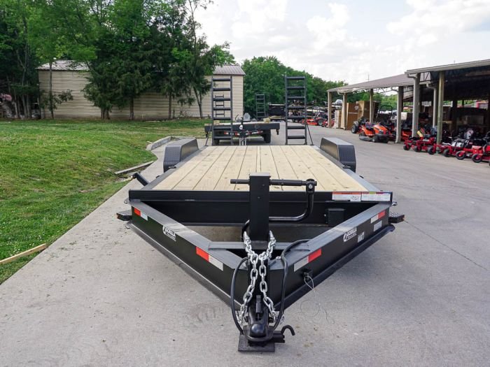 7x18 I-Beam Equipment Trailer (2) 7K Axles Stand-Up Ramps