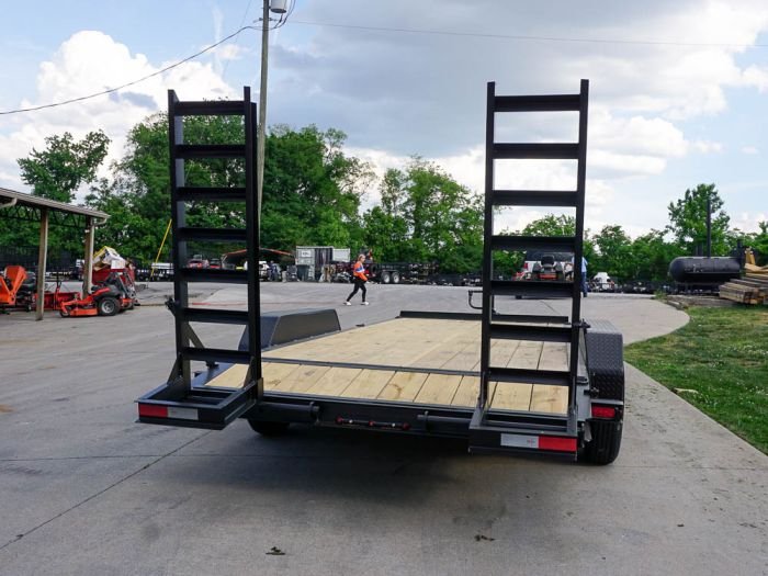 7x18 I-Beam Equipment Trailer (2) 7K Axles Stand-Up Ramps - Image 5