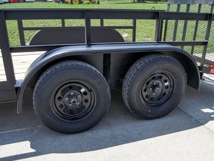 6.4x14 Utility Trailer with 2ft Side Railing (2) 3500lb Axles - Image 13