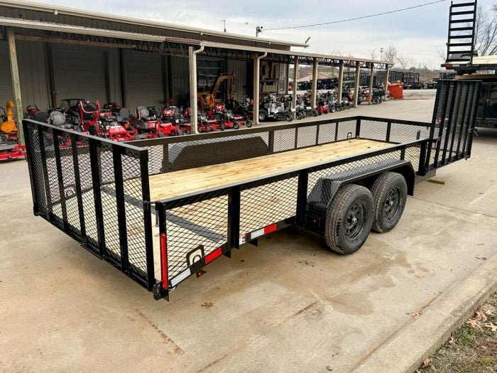 7x20 Utility Trailer with Side Gate and 18" Mesh (2) 3,500lb Axles - Image 6
