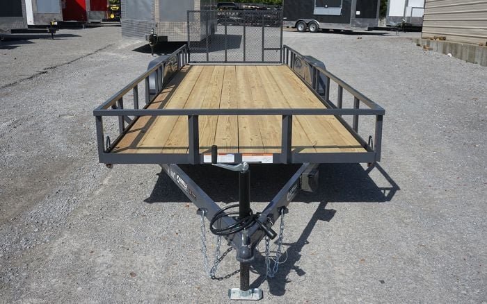 6.4x20 Grey Powder Coated Dovetail Utility Trailer - Image 3