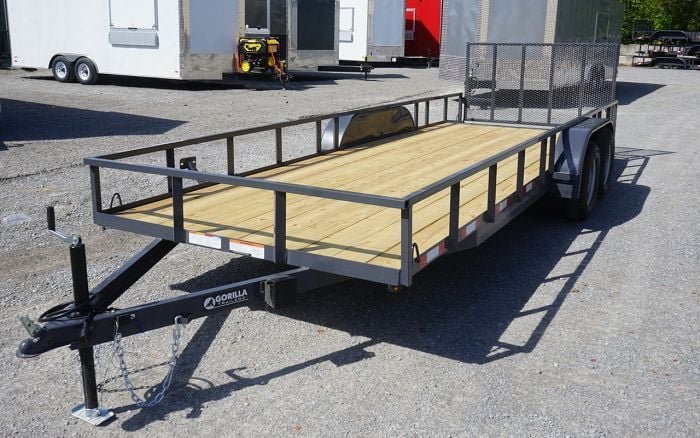 6.4x20 Grey Powder Coated Dovetail Utility Trailer - Image 2